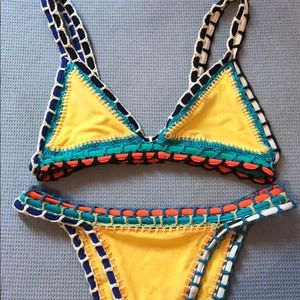 Crochet neoprene bikini set